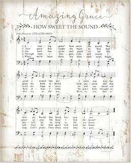 Amazing Grace Sheet Music Rustic Wood Wall Sign (12x15)