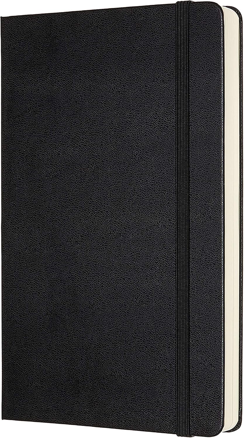 Moleskine - Cuaderno Clásico Con Hojas Rayadas, Tapa Dura En Piel Y Cierre Elástico, Color Negro