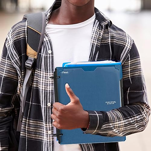 Vista 7 de Five Star Flex - Cuaderno recargable + aplicación de estudio, papel rayado universitario y carpeta de anillos TechLock de 1 pulgada con cubierta