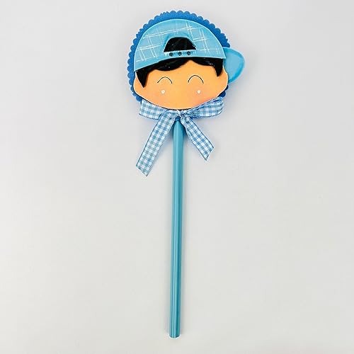 Adorno hecho a mano para lápiz, adorno para bolígrafo, para niños y amantes de la escritura, aplique en goma eva. adorable adorno de niño para