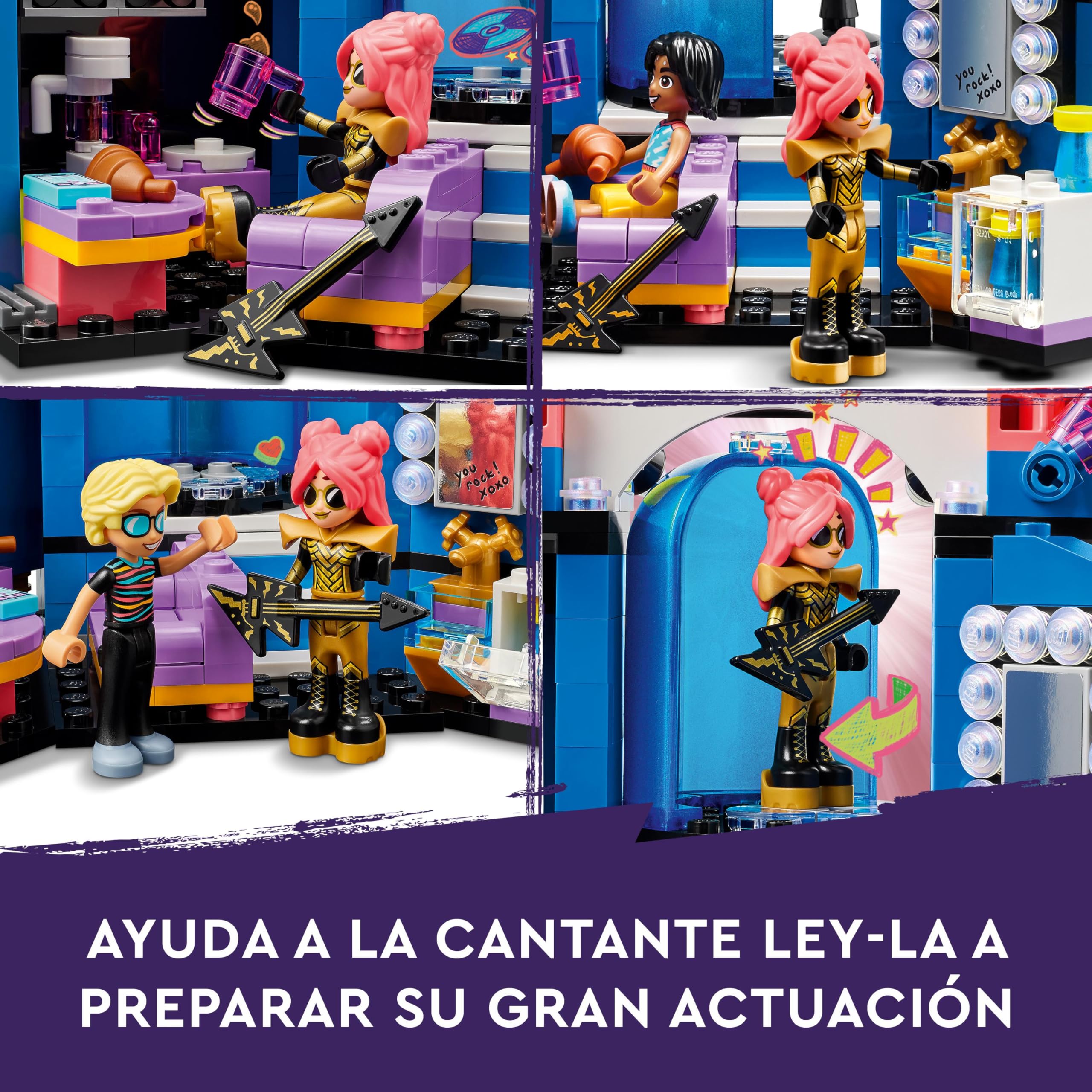 LEGO Friends Espectáculo de Talentos Musicales de Heartlake City, Instrumento Musical y Escenario de Juguete con 4 Mini Muñecos de Personajes, Regalo para Niñas y Niños de 7 Años o Más 42616