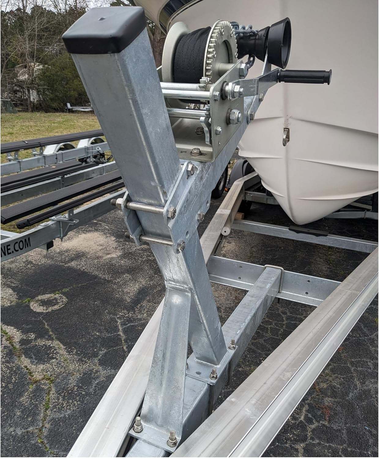 Boat Trailer 3x3 Winch Post with Support Brace 250-021780-10, Silver