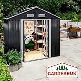 GARDEBRUK® 6x4ft Metal Garden Shed with Foundation, 200x135x190cm, Grey - 5