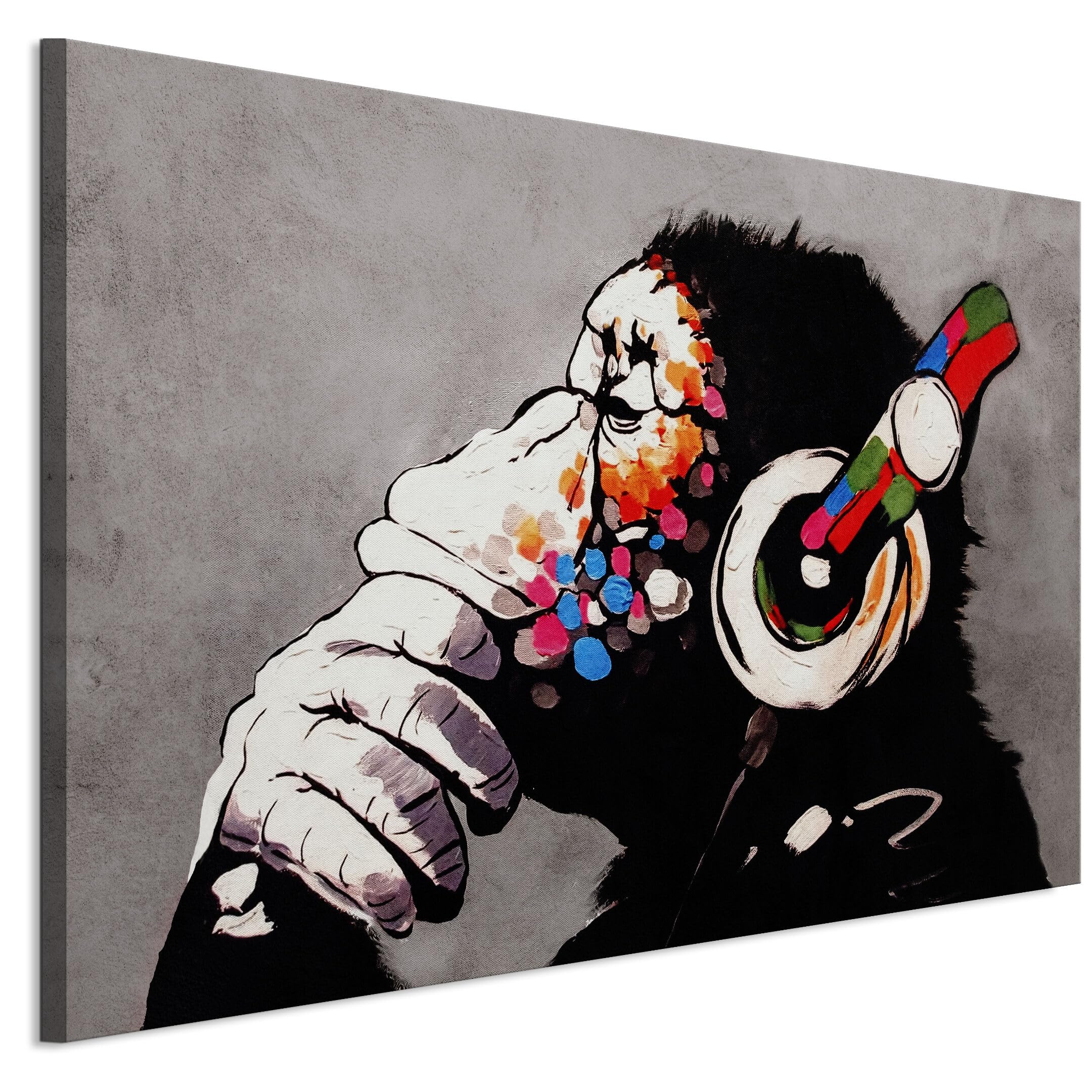 LUMASOUL Quadri Moderni Soggiorno - Quadri Camera da Letto Motivo Natura - Poster da parete con cornice in legno e telaio - Stampe da Parete 120x80 cm Banksy