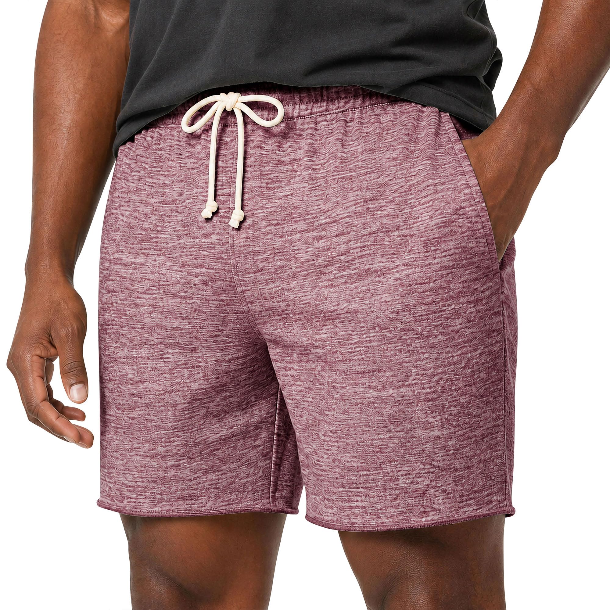 Mens Sweat Shorts, 6 Inch Inseam Lounge Shorts with Pockets