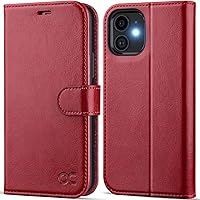 Vista 10 de OCASE Compatible con iPhone 12 Case/Compatible con iPhone 12 Pro Wallet Case, funda tipo cartera de piel sintética con tapa y tarjeteros con bloqueo