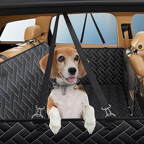 Miniatura 3 de Funda de asiento de automóvil para perro de fondo duro para asiento trasero, cama de viaje para perro con ventana de malla antideslizante