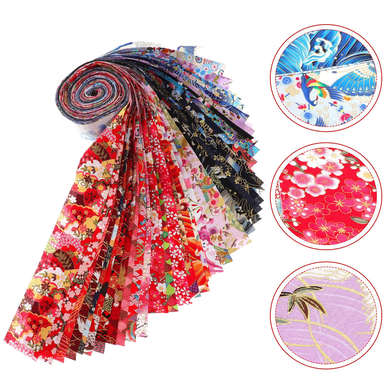 Healvian Tiras de Tela de Algodón 100% Puro 65X100 CM 40 Piezas para Patchwork Costura y Manualidades Tela Artesanal Diseños Étnicos para Decoración y Bricolaje