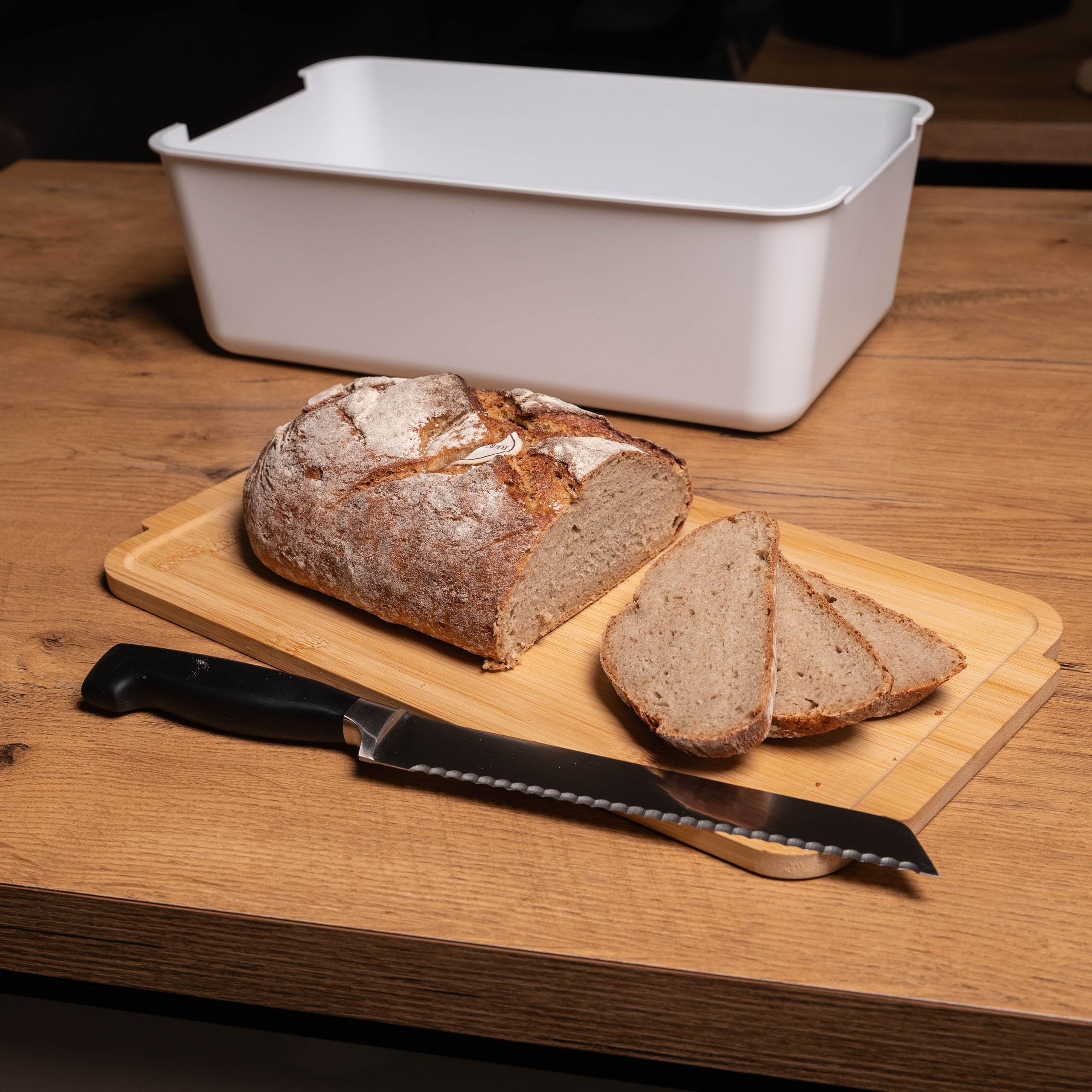 Wesco Boîte à Pain Avec Planche à Découper Et Couteau à Pain Blanc