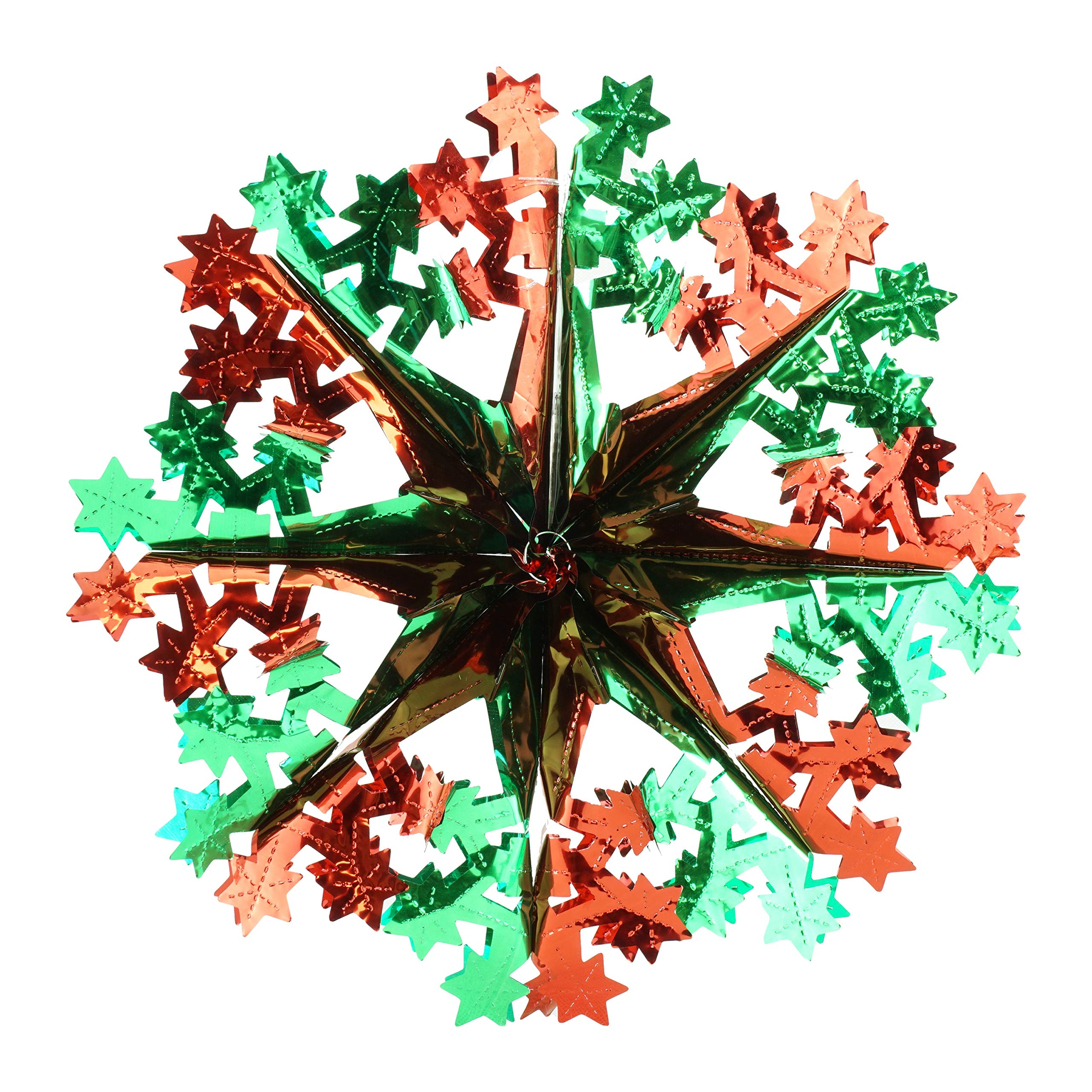 Hovuk Green/Red Hovuk®Christmas Hanging Ceiling,Wall Decoration Foil Garland,Bell,Ball,Snowflake Decoration (, 40Cm Snow Flake)