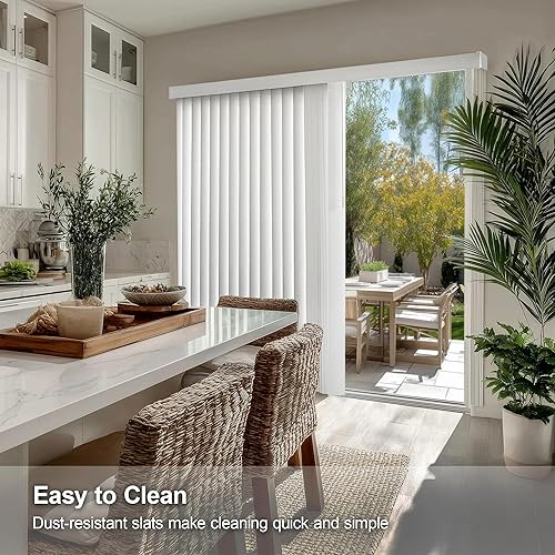 Miniatura 26 de CHICOLOGY Persianas opacas verticales, persianas para puertas correderas, gris Oxford (vinilo), 78 pulgadas de ancho x 84 pulgadas de alto Oxford