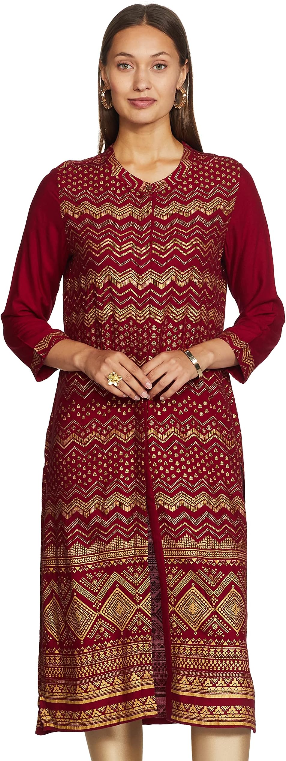 global desi Women's Rayon Regular Tunic Shirt