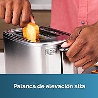 Vista 4 de BLACK+DECKER® Tostadora de 2 rebanadas con 7 ajustes de tostado, ranuras extra anchas para bagels, acabado exterior de acero inoxidable