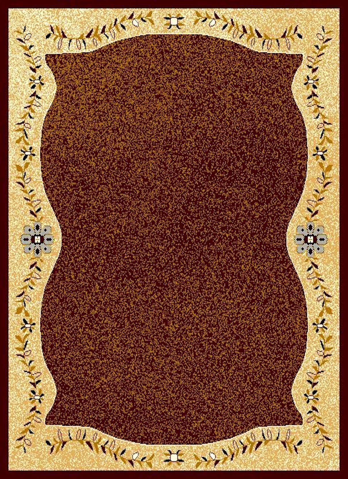 SrS Rugs® Luna Collection, Living Room Rugs, Hallway Runners, with Soft Smooth 8mm Pile. Contemporary Borders Design. 7 Colours, 9 Sizes (Brown Floral Borders, 120 x 170 cm) — image 1