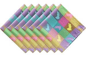 LUSHVIDA Checkered Napkins for Easter