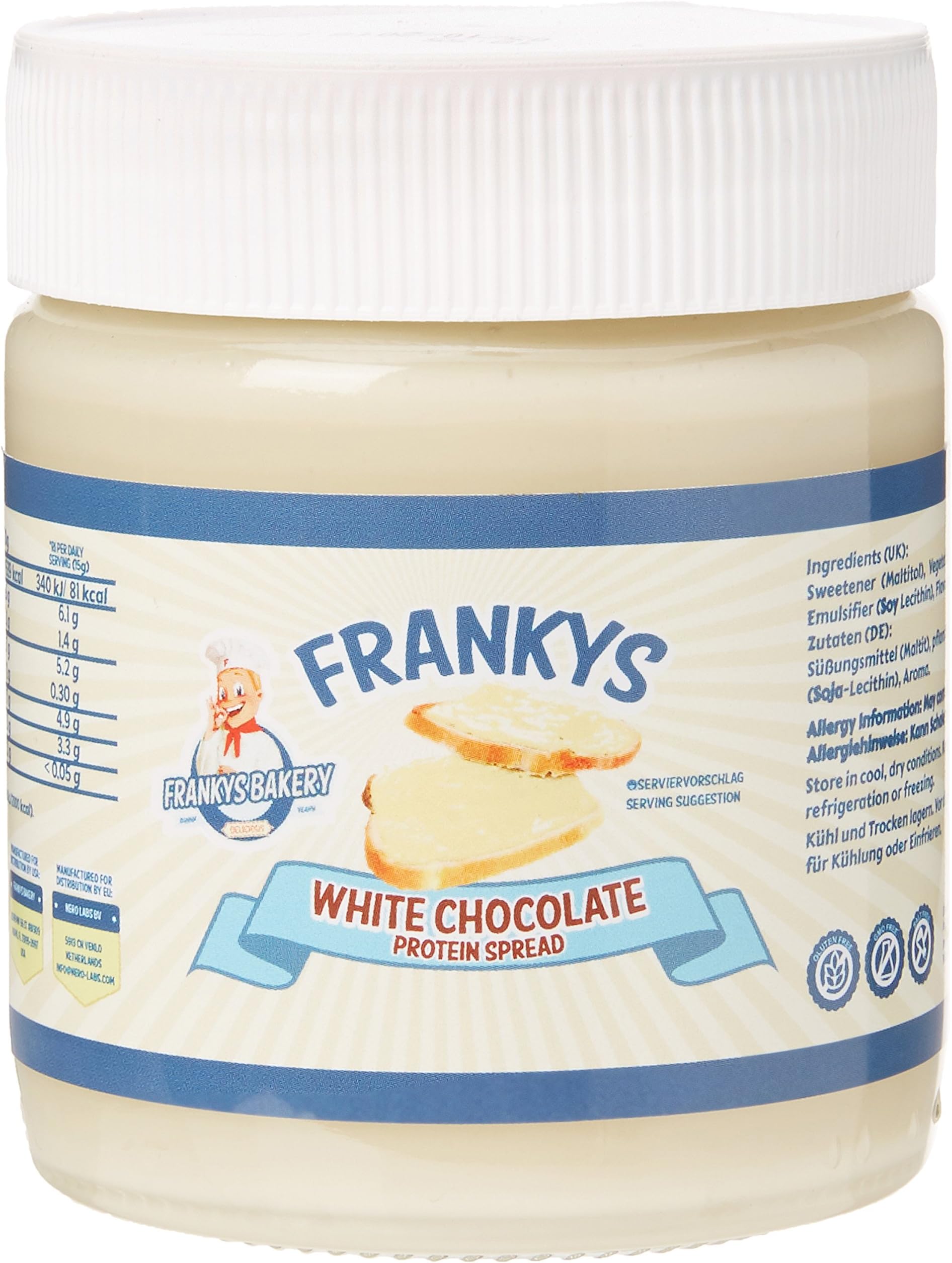 Frankys Bakery White Chocolate Flavour Protein Spread, 250 g