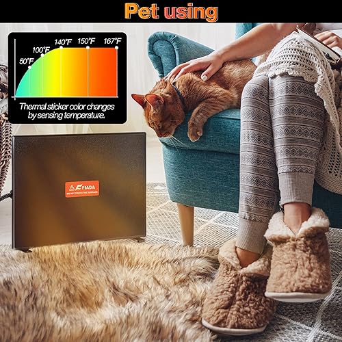 Miniatura 5 de Fiada Calentador de gallinero, calentador de mascotas de 200 W con soporte e interruptor impermeable, fusible integrado montado en la pared y