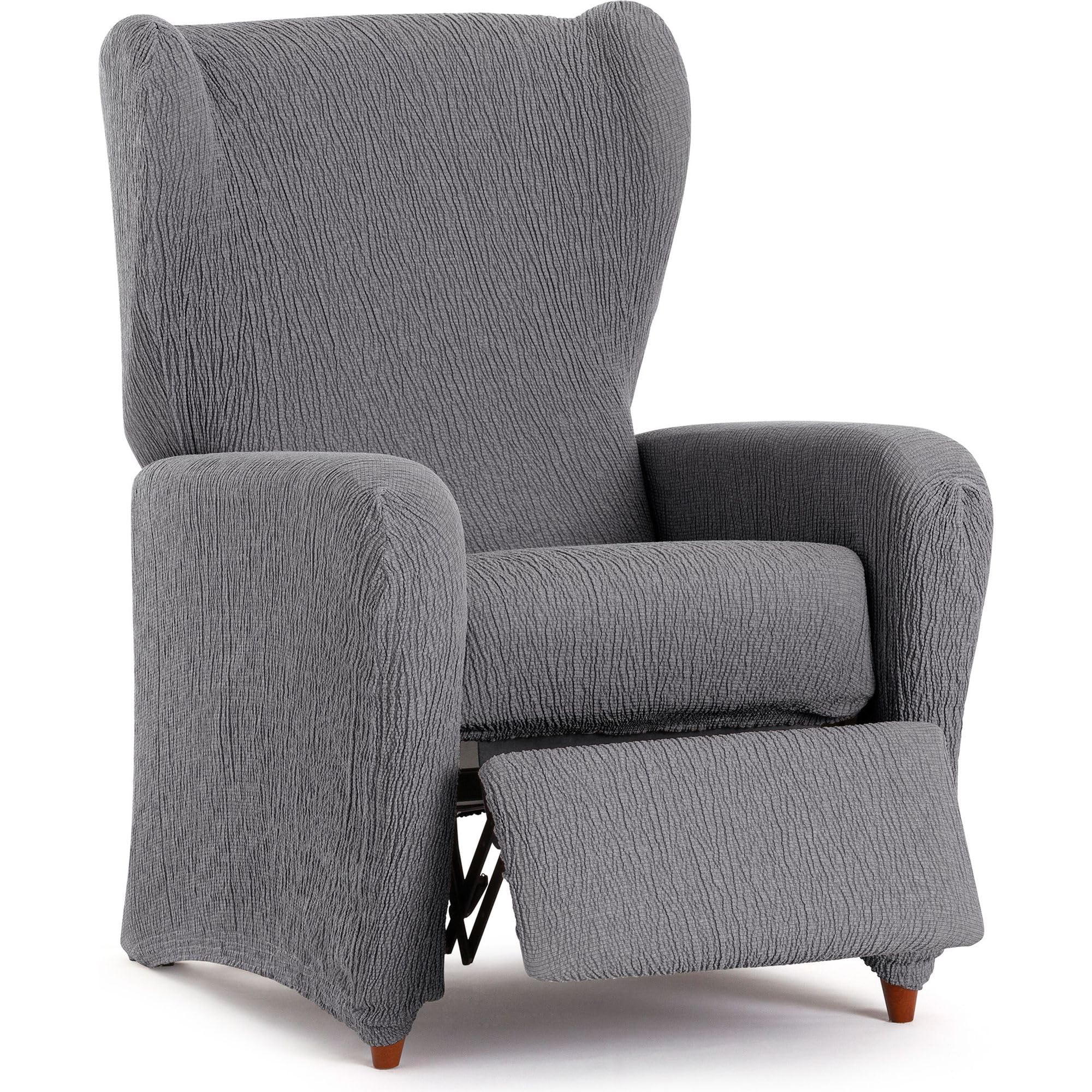 Housse de fauteuil de relaxation universelle extensible grise protection dossier siège