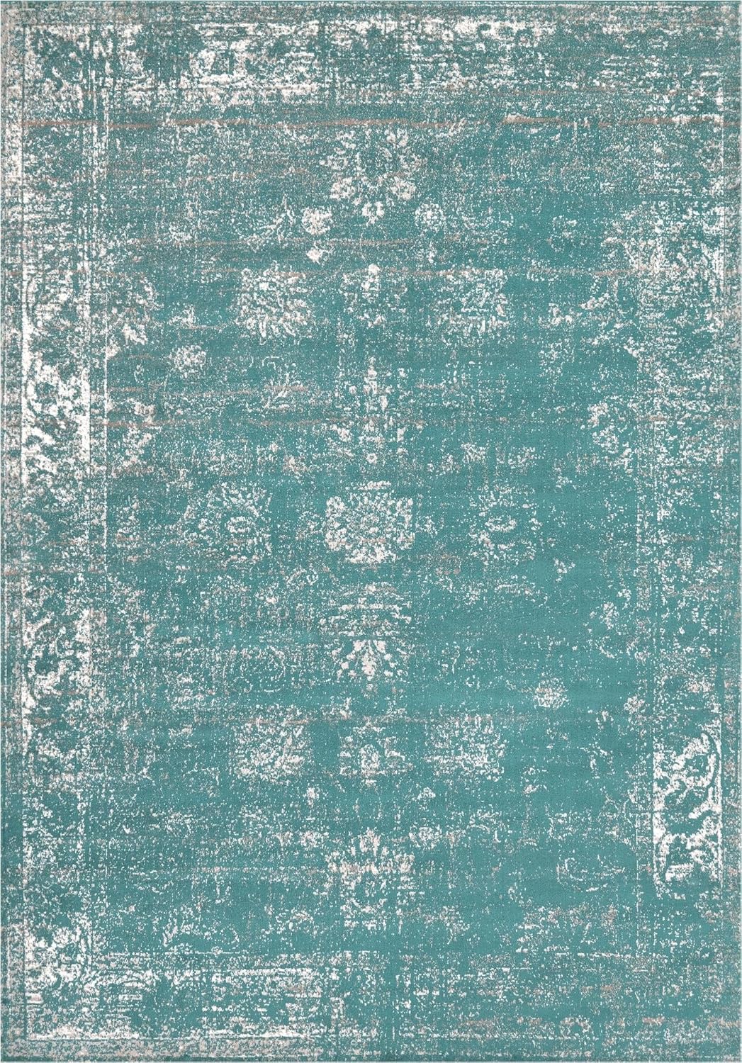 Unique Loom Sofia Collection Area Rug - Casino (4' 1" x 6' 1" Rectangle, Turquoise/ Ivory)