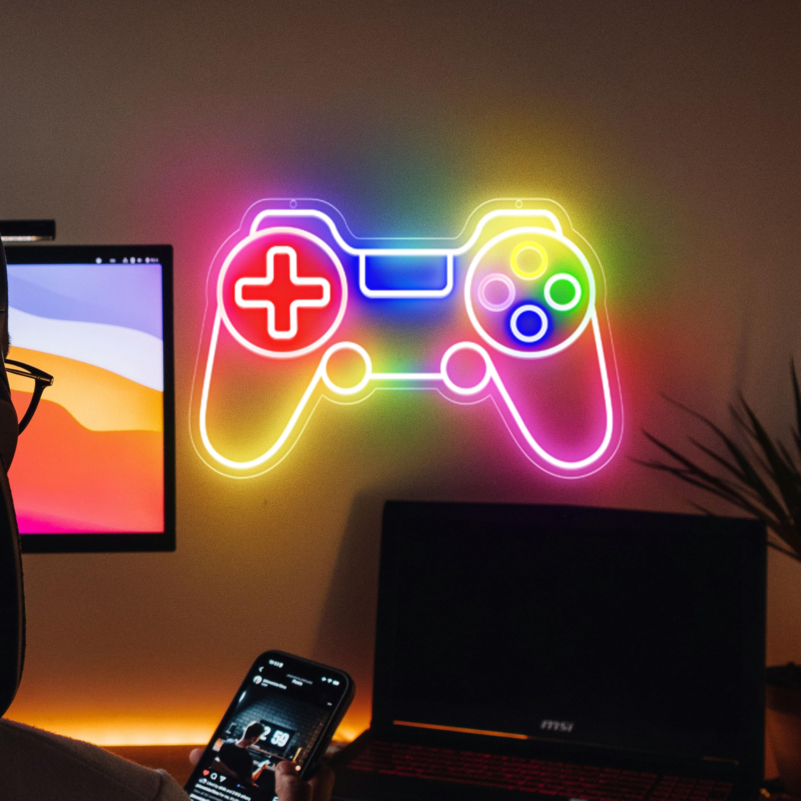 Amazon.com : RGB Neon Gaming Sign, LED Neon Gamer Signs for Wall Decor ...