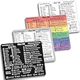 (4-Pack Black/White/Clear/Rainbow) Mac OS Reference Keyboard Shortcut Sticker - Vinyl - Size 3.25