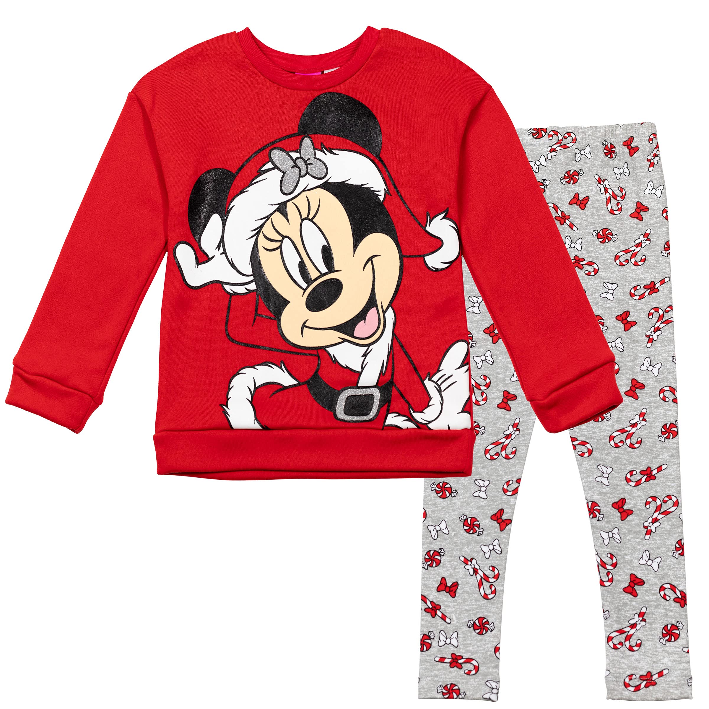 Minnie Mouse Christmas Toddler Girls Fleece Sweatshirt Legging Set