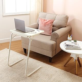 Amazon Basics Height Adjustable Laptop Table | Adjustable Table Angle | Alloy Steel | Foldable | White | 73 cm - H, 53 cm... Price In India