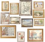 97 DECOR Vintage French Country Decor - Antique European Posters Gallery Wall Prints, Rustic Cityscape Landscape Paris Pictures, Vintage French Wall Art for Bedroom Home Decorations (UNFRAMED)