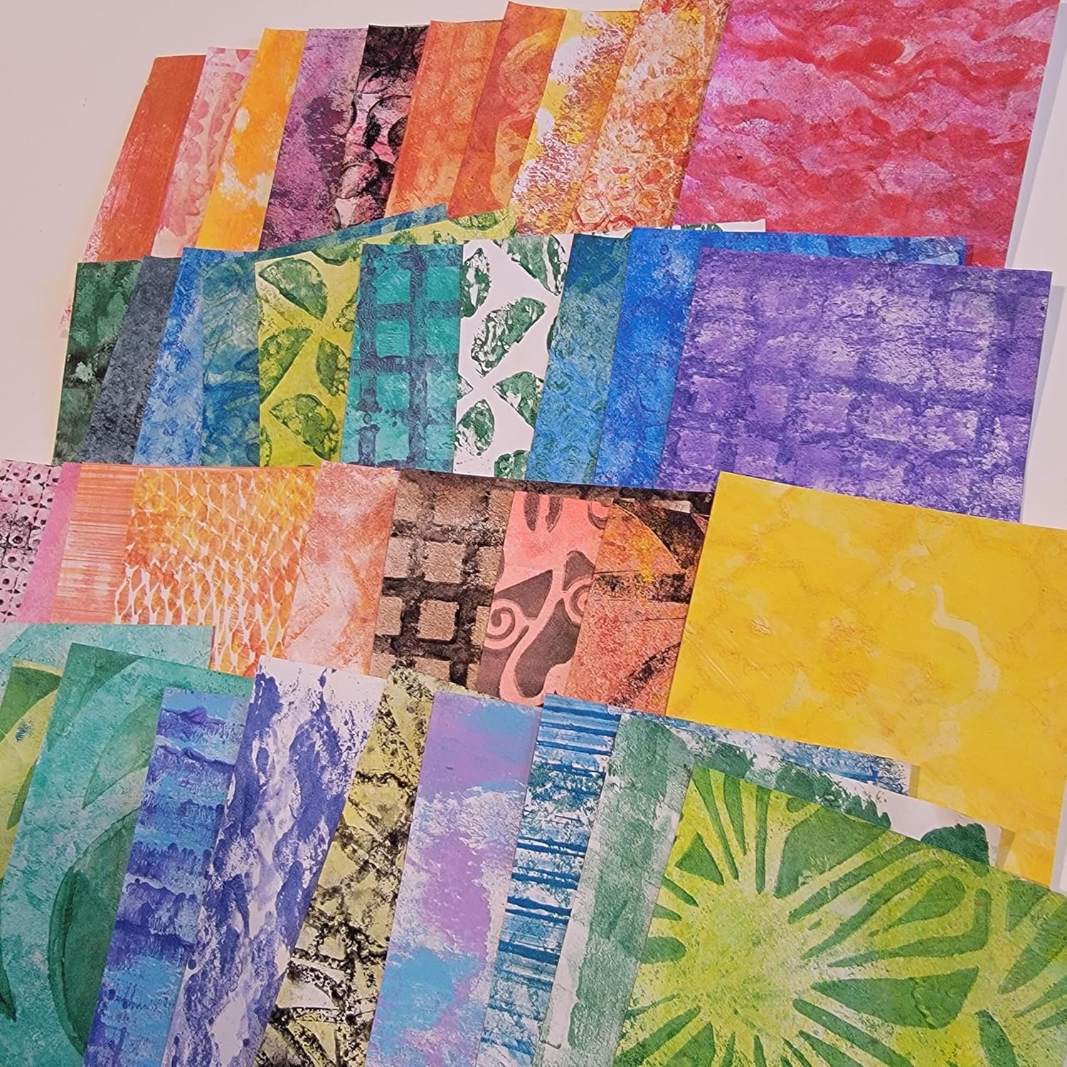 Collage Papers 40 A5 Hand Painted Scrapbook Supplies Pack for Art Journaling Bullet Junk Journal Planners DIY Paper Craft Kits Notebook Collage