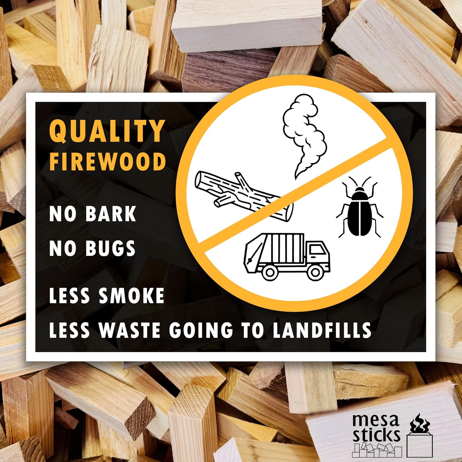 Mini Firewood, Wood-Fuel pellets, and fire Starters - 20lbs Compatible with Solo Stove Mesa and Mesa XL -3.5" Length Logs
