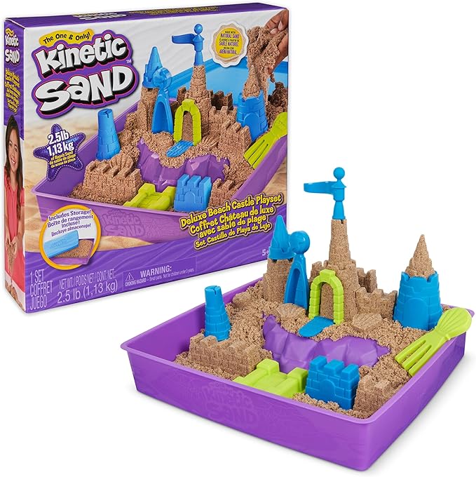 Kinetic Sand, Deluxe Beach Castle Playset with 2.5lbs Play Sand,