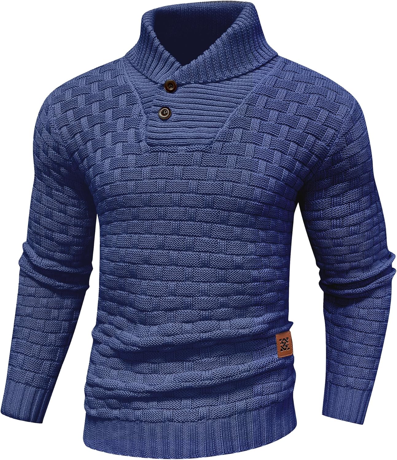 Zaitun Men's Turtleneck Sweater Shawl Collar Pullover Sweaters Regular Fit Knitted Tops