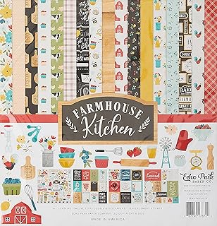 Echo Park Paper Company Farmhouse Kitchen Collection Kit Paper, red, Yel...