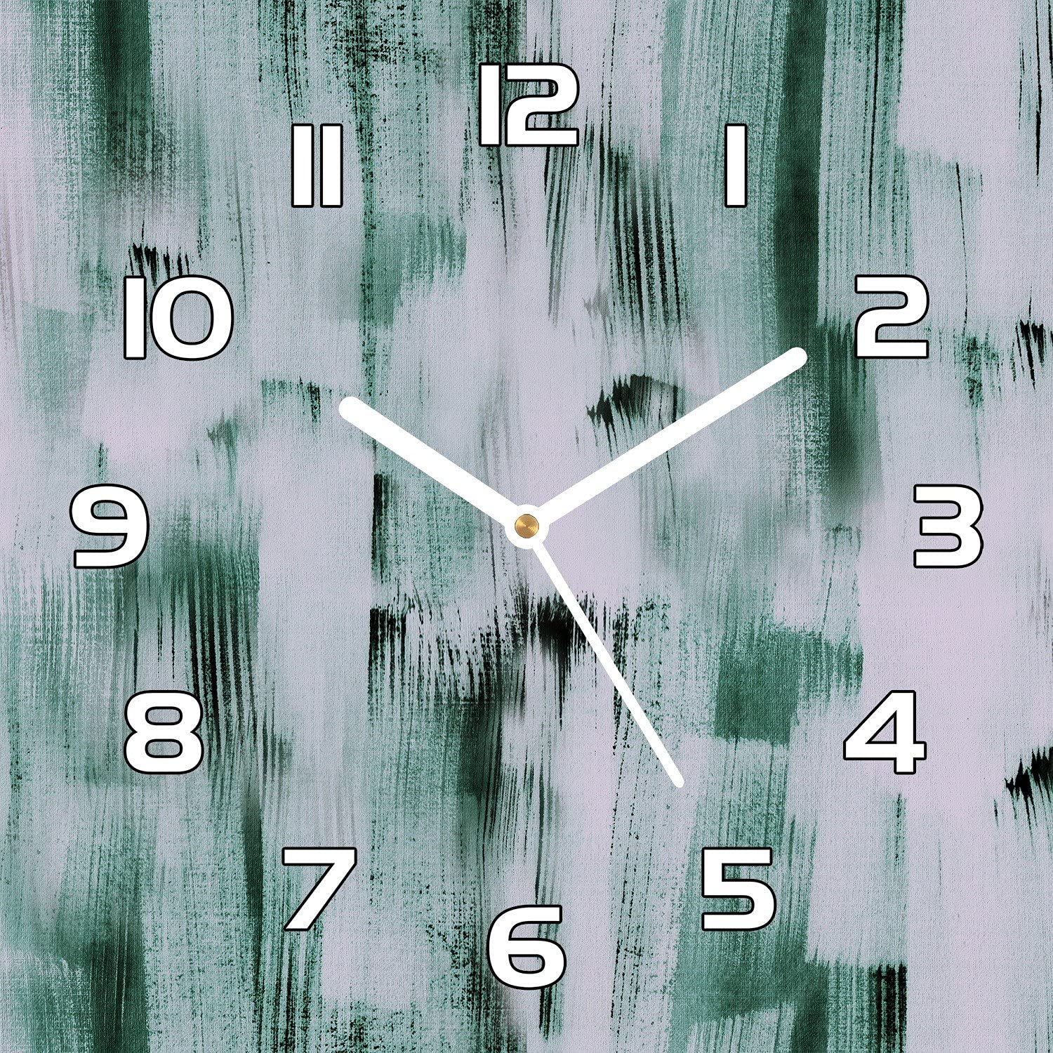 Horloge en verre 30x30 cm Coloray Aiguilles Noires Murale Cuisine Salon