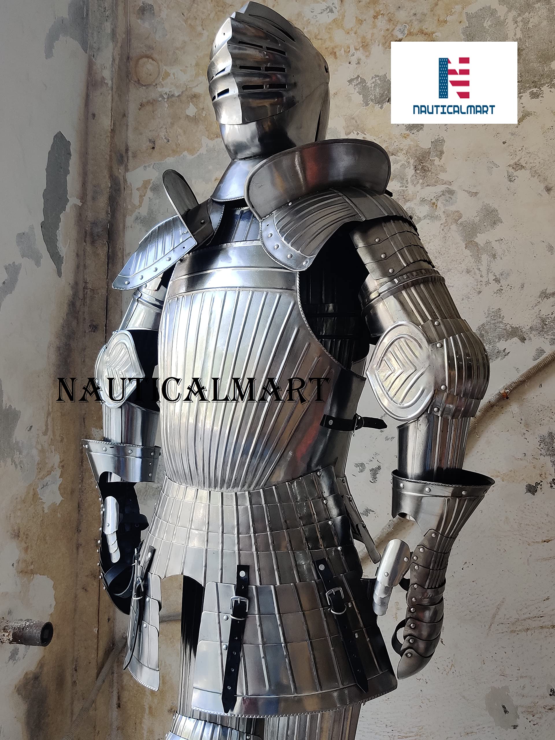 NauticalMart Medieval Chainmail Shirt for 10-15 years Butted Zinc Plated Chain Mail A