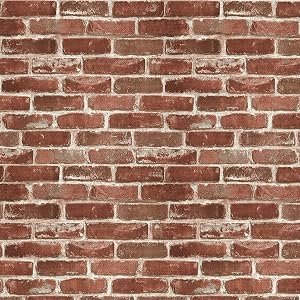 Hopeak Red Brick Wallpaper Self-Adhesive Peel and Stick Wallpaper Waterproof and Removable Good for Home Decoration and Furniture Renovation 17.5 x 118 Inch