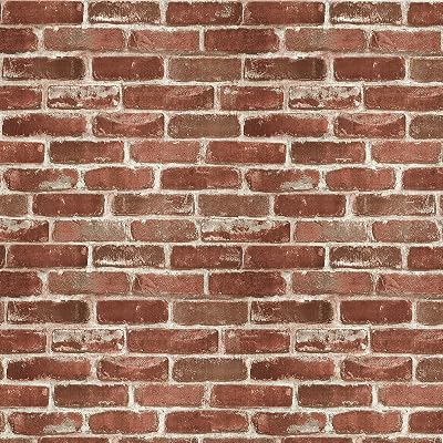 Hopeak Red Brick Wallpaper Self-Adhesive Peel and Stick Wallpaper Waterproof and Removable Good for Home Decoration and Furniture Renovation 17.5 x 118 Inch