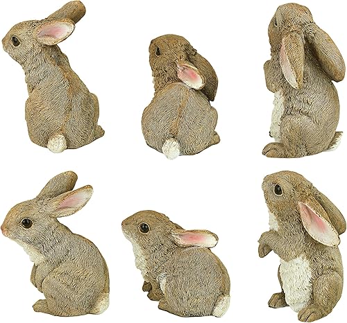Miniatura 3 de Design Toscano The Bunny Den, Estatua de conejo de jardín: juego de seis