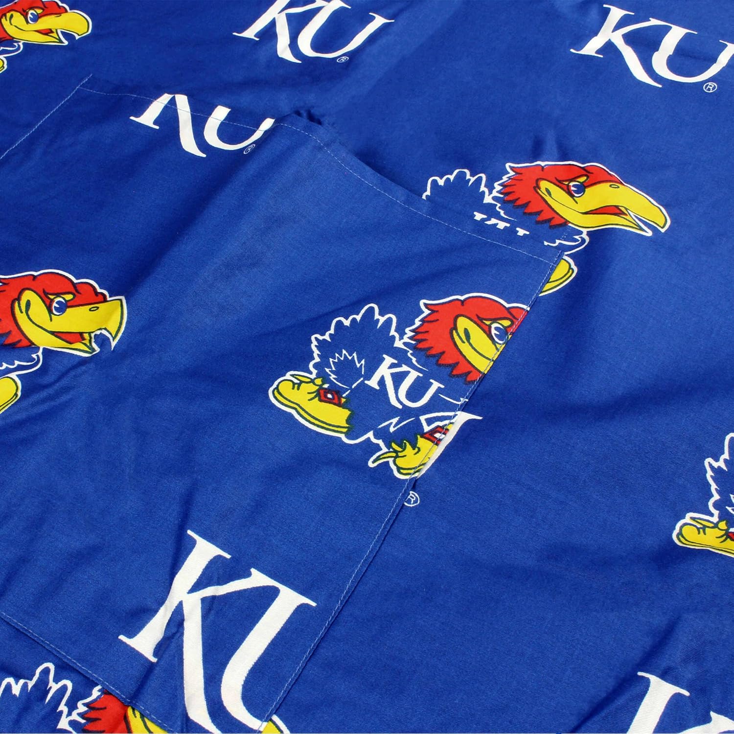 College Covers Everything Comfy Kansas Jayhawks Tailgating or Grilling Apron With 9" Pocket, Fully Adjustable