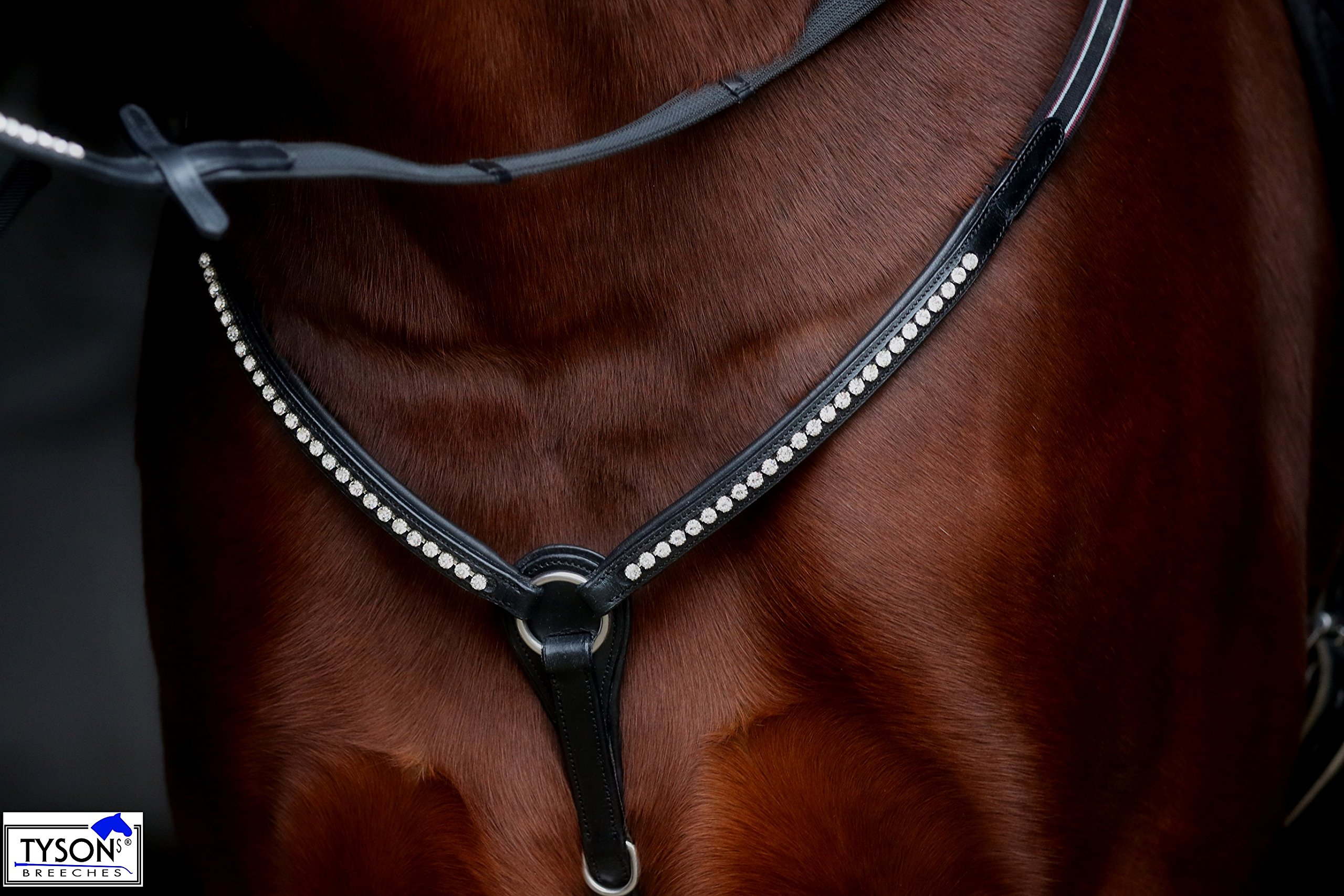 Vorderzeug Hier: Braun Martingal Hilfszügel Deister Glitzer Strass Leder Pony VB WB X Full Tysons (Pony)
