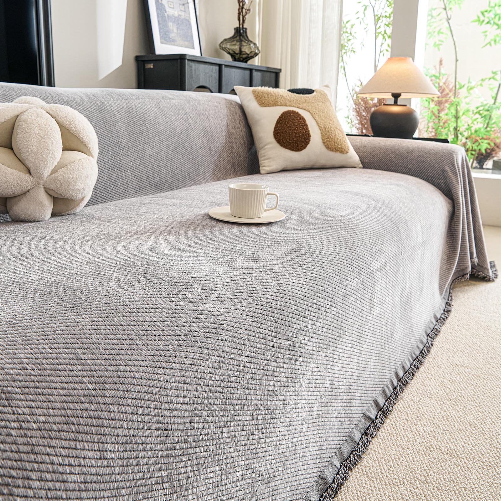 Funda Sofa, Manta Reversible de Chenilla para Sofá, Gruesa y Resistente, Antirrayaduras para Mascotas, Protector de Sofá para Gatos y Perros, Manta Multiusos para Sofás 180 * 130cm