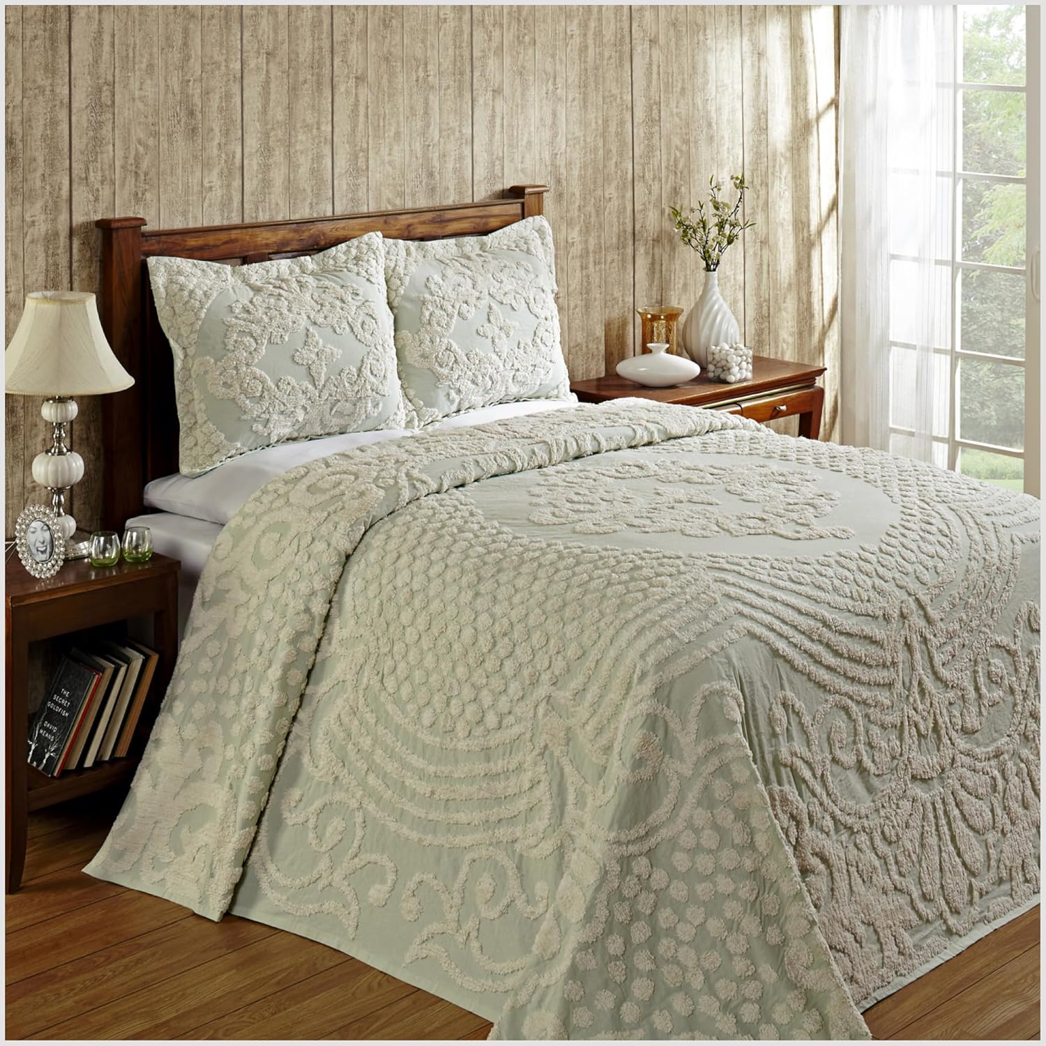 Better Trends 1 Piece Chenille Bedspread King Size 100% Cotton Chenille Bedspread Lightweight Bedding Floral Design Bedroom Decor Pink Florence Collection