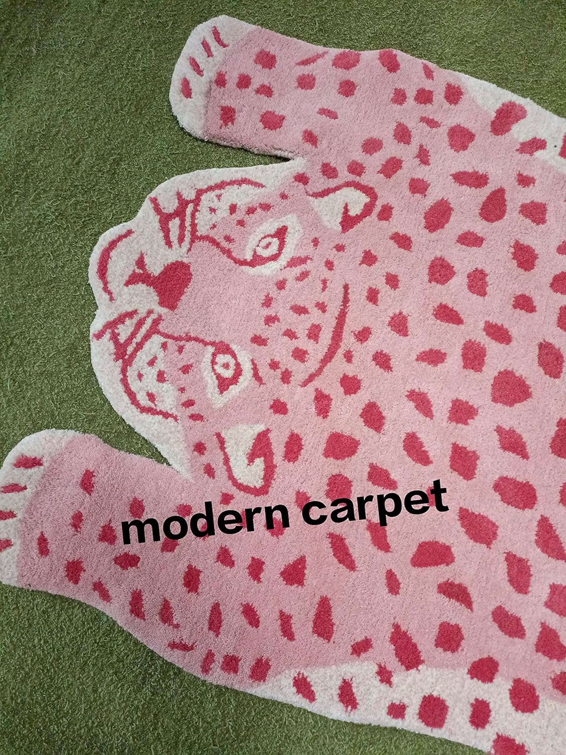 Tibetan Leopard Tiger Kid Rugs 3x5 100% Woolen Handmade Tufted for Kid Room Bedroom Living Room Doormat by Modern Carpet
