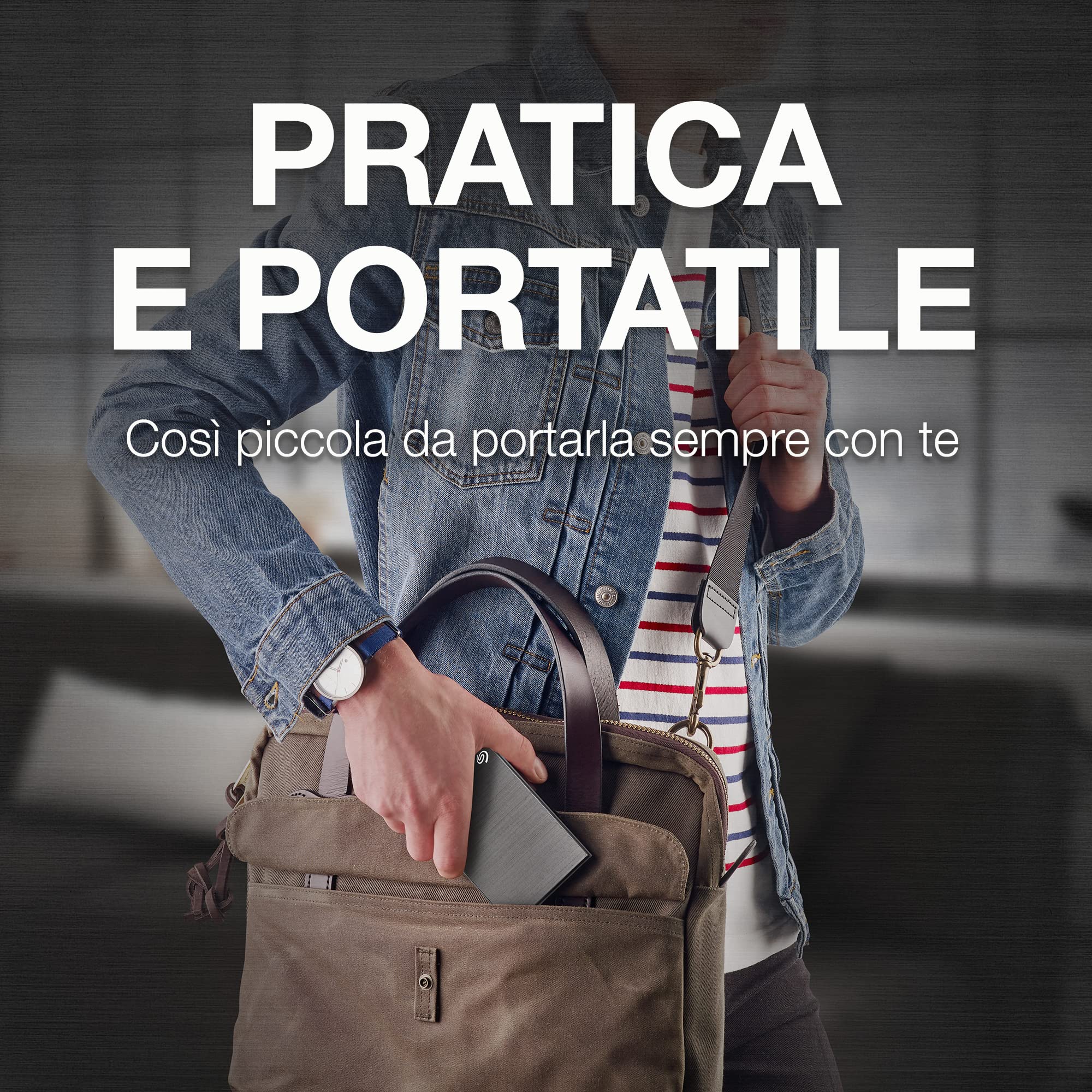 Seagate One Touch, 4 TB, disco rigido esterno portatile, crittografia hardware attivata mediante password, PC, notebook e Mac, USB 3.0, Nero, con 2 anni di Rescue Services (STKZ4000400)