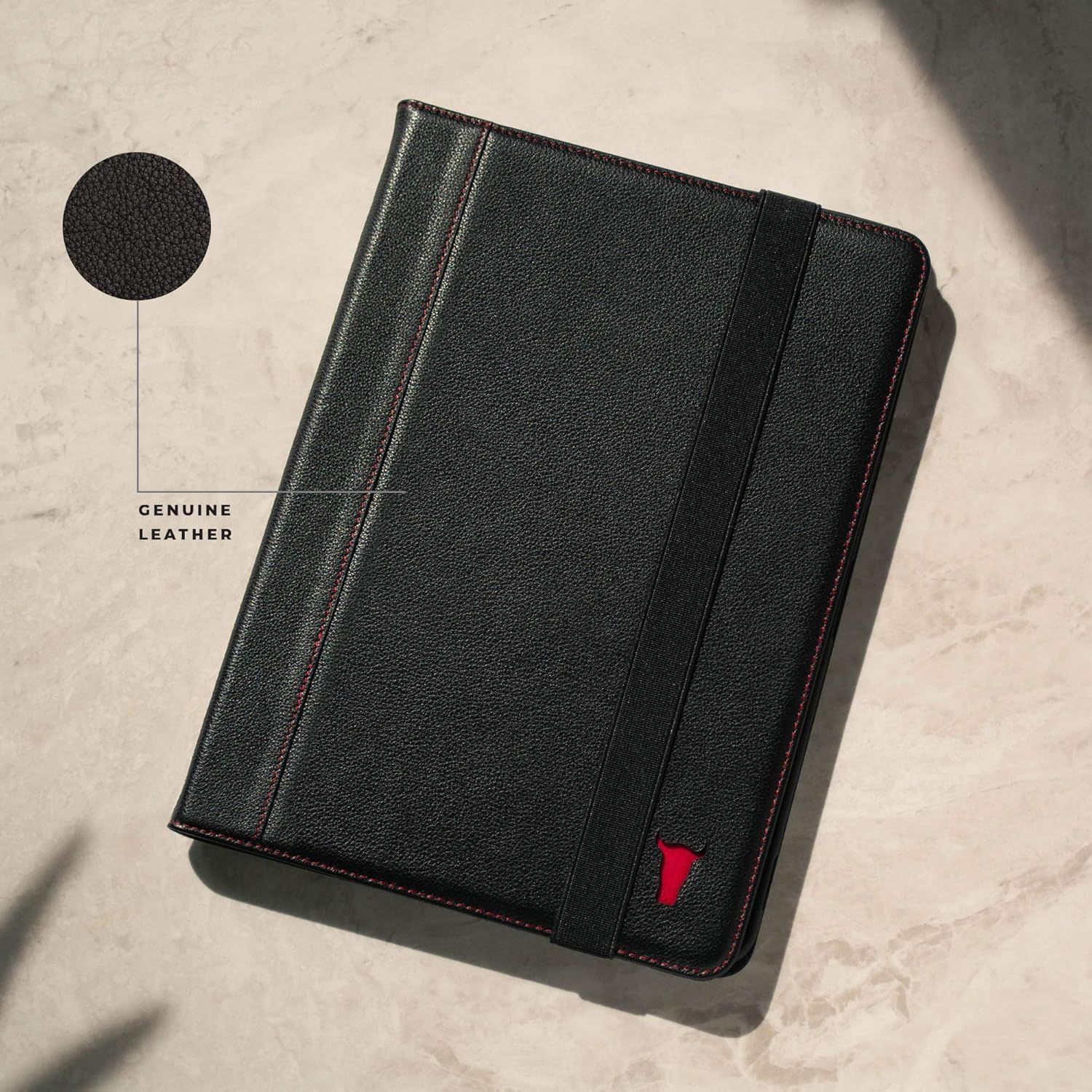 Black Friday - 60% OFF TORRO Tablet Case Compatible with Apple iPad Pro 12.9 Genuine Quality USA Leather Stand Cover with [Multiple Viewing Angles] [Wake/Sleep Enabled] 4th Gen - 2020 Release (Black)