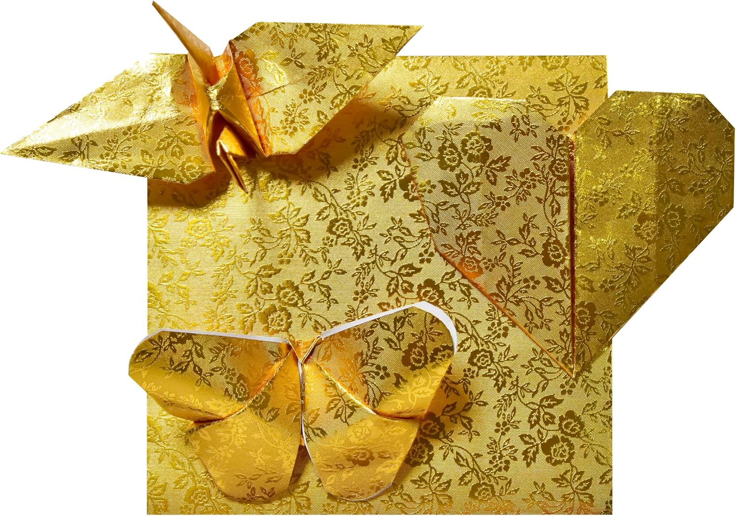 50 Origami paper sheets paper pack Gold Origami paper cranes 6x6 inches for Folding paper, Origami cranes, origami decoration, cardstock (50-GOLD-ROSE)