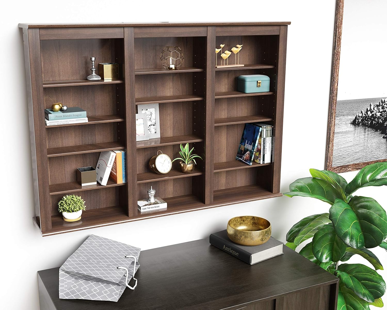 Prepac Triple Wall Mounted Storage, Espresso