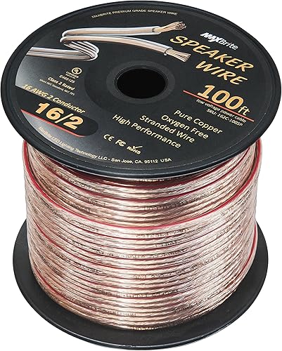Miniatura 9 de Cable de altavoz de calibre 16 de alto rendimiento, cobre puro sin oxígeno, certificación UL Clase 2 (carrete de 50 pies)