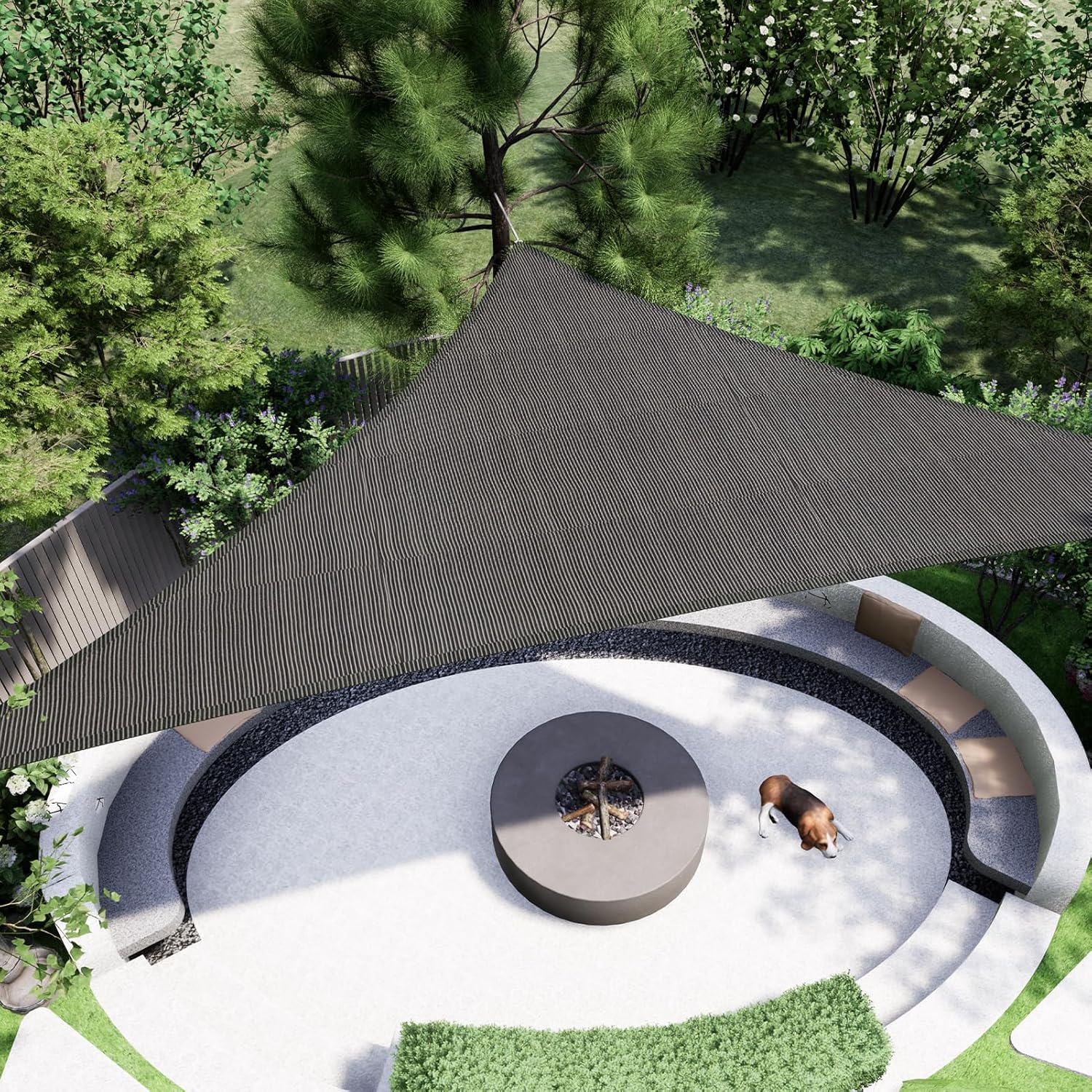 Sun Shade Sail Canopy, 16'x 16'x 16' Triangle 95% UV Block Shade Cover for Outdoor, Backyard Patio, Lawn, Garden, Sandbox Carpor Dark Gray