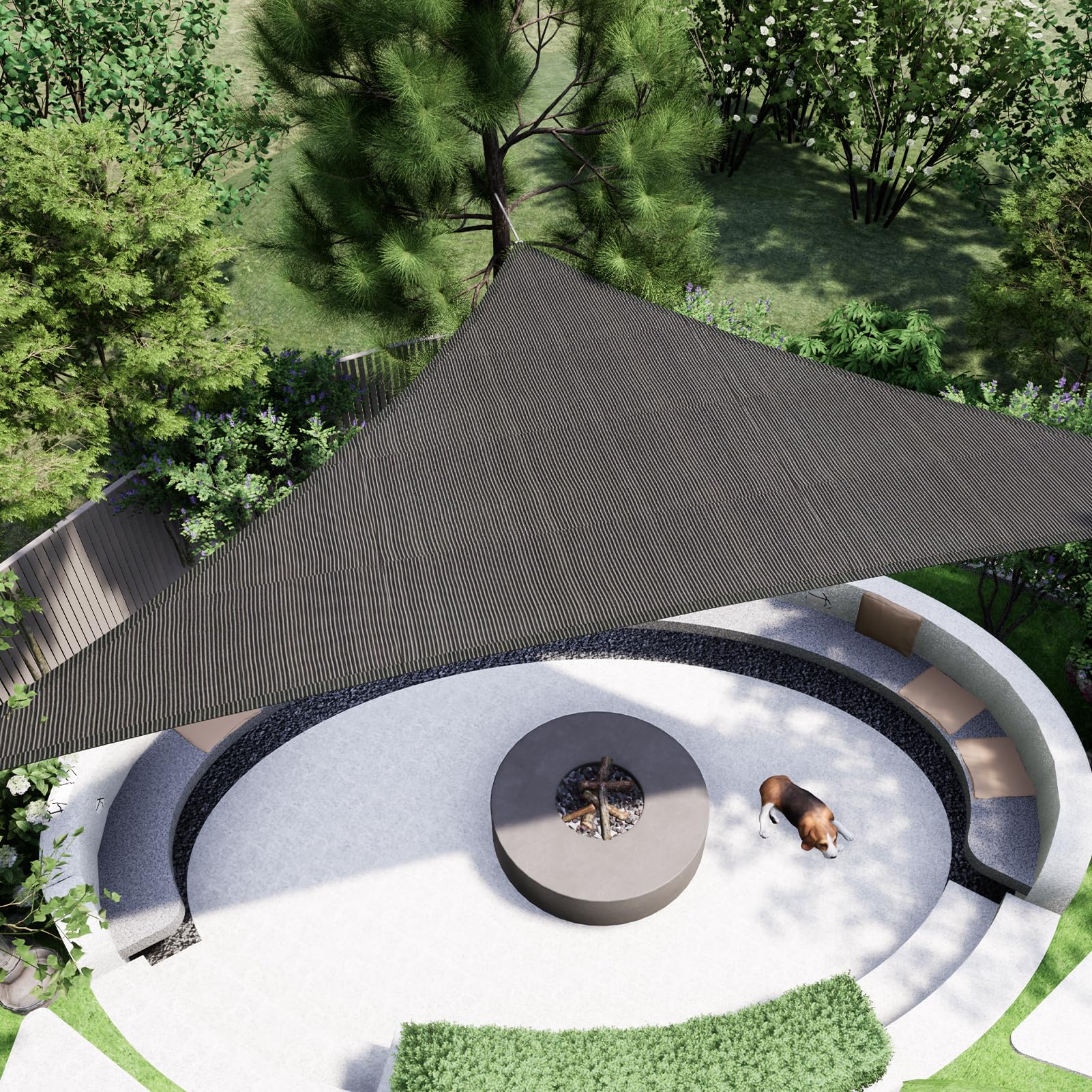 Vexoria Sun Shade Sail Canopy, 16'x 16'x 16' Triangle 95% UV Block Shade Cover for Outdoor, Backyard Patio, Lawn, Garden, Sandbox Carpor Dark Gray